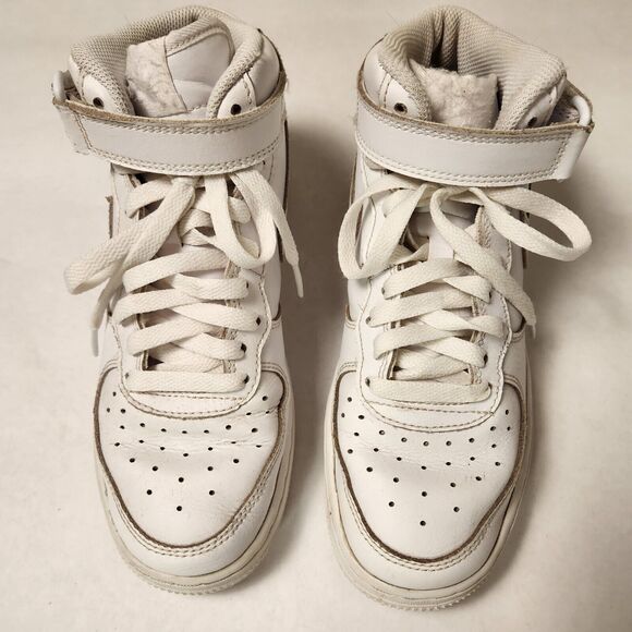 Nike DH2933-111 Air Force 1 GS Size 5Y Triple White Athletic Mid Top Sneakers - Picture 3 of 12